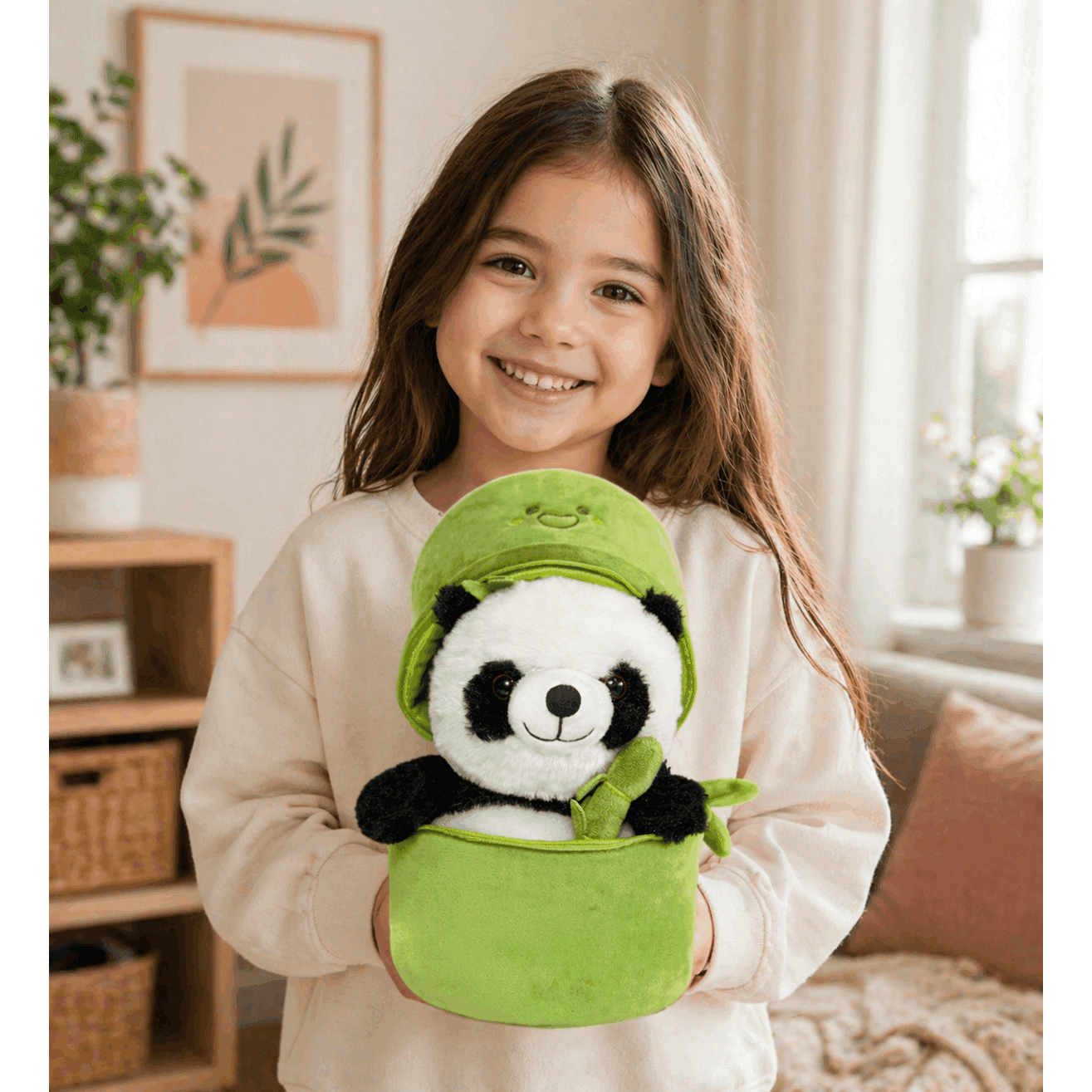 35 cm Kapşonlu Panda Peluş Oyuncak